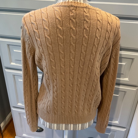 Eddie Bauer Beige Cable Knit Cardigan, Size S - Picture 3 of 4